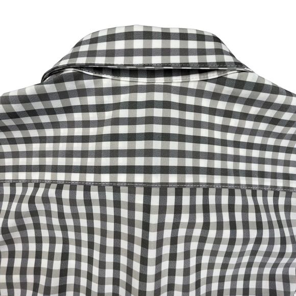 Mizzen + Main Shirt Men XL Gray Check Long Sleeve Collared Stretch Trim Fit - Picture 9 of 12